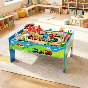 Wooden Train Table Set