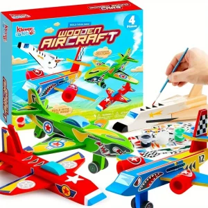 4Pcs DIY Wooden Aircrafts