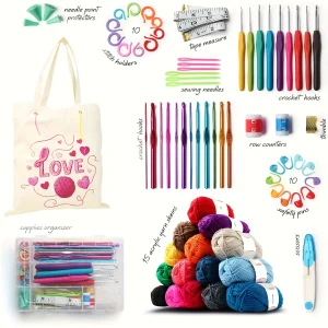 Crochet Set with 73pcs for Novices And Adults