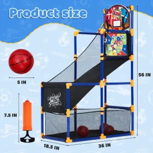 2-in-1 Kids Basketball Arcade Game Set